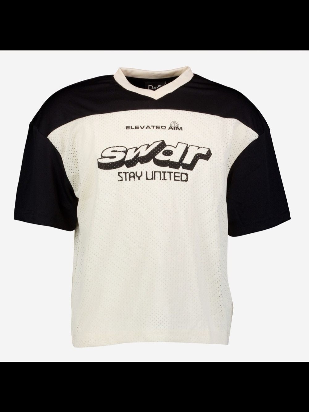 D & F RICKY SINGH Cream & Black Perforated T-Shirt
